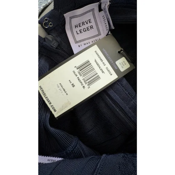 Women's Herve Leger Bandage Midi Dress Navy Size XS - Picture 8 of 9